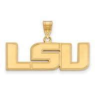 LSU Tigers NCAA Sterling Silver Gold Plated Medium Pendant