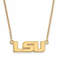 LSU Tigers NCAA Sterling Silver Gold Plated Small Pendant Necklace