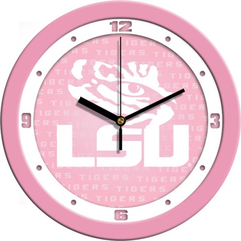 LSU Tigers Pink Wall Clock