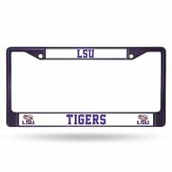 LSU Tigers Purple Colored Chrome License Plate Frame