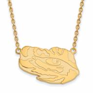 LSU Tigers Sterling Silver Gold Plated Large Pendant Necklace