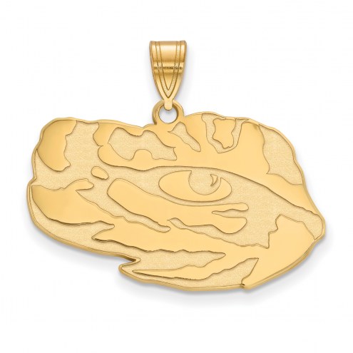 LSU Tigers Sterling Silver Gold Plated Large Pendant