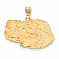 LSU Tigers Sterling Silver Gold Plated Large Pendant