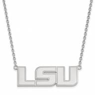 LSU Tigers Sterling Silver Large Pendant Necklace