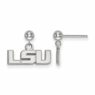 LSU Tigers Sterling Silver Dangle Ball Earrings