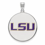 LSU Tigers Sterling Silver Extra Large Enamel Disc Pendant