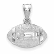LSU Tigers Sterling Silver Football with Logo Pendant