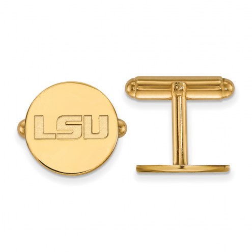 LSU Tigers Sterling Silver Gold Plated Cuff Links
