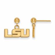 LSU Tigers Sterling Silver Gold Plated Small Dangle Earrings