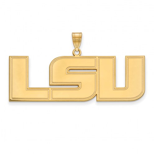 LSU Tigers Sterling Silver Gold Plated Extra Large Pendant