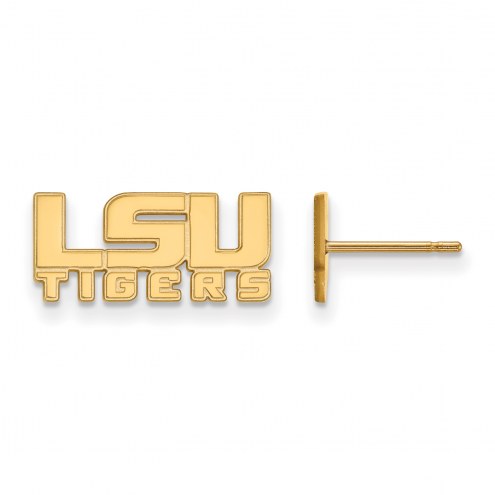 LSU Tigers Sterling Silver Gold Plated Extra Small Post Earrings