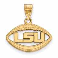 LSU Tigers Sterling Silver Gold Plated Football Pendant