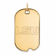 LSU Tigers Sterling Silver Gold Plated Large Dog Tag