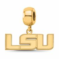 LSU Tigers Sterling Silver Gold Plated Small Dangle Bead