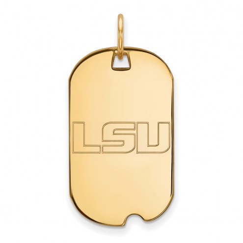 LSU Tigers Sterling Silver Gold Plated Small Dog Tag