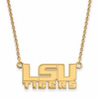 LSU Tigers Sterling Silver Gold Plated Small Pendant Necklace