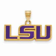 LSU Tigers Sterling Silver Gold Plated Small Pendant