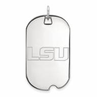 LSU Tigers Sterling Silver Large Dog Tag
