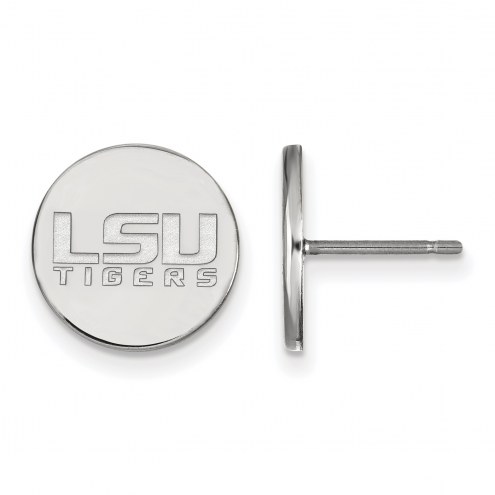 LSU Tigers Sterling Silver Small Disc Earrings