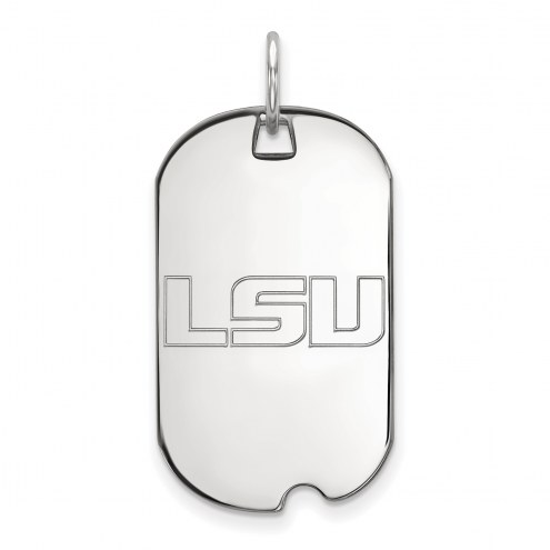 LSU Tigers Sterling Silver Small Dog Tag