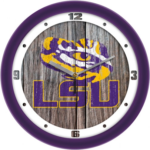 LSU Tigers Weathered Wall Clock