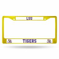 LSU Tigers Yellow Colored Chrome License Plate Frame