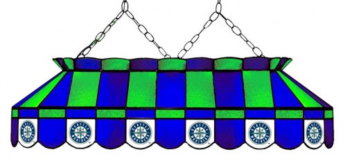 Seattle Mariners MLB Team 40&quot; Rectangular Stained Glass Shade