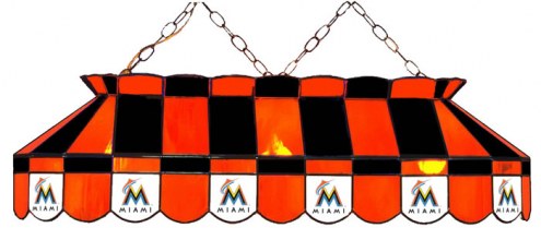 Florida Marlins MLB Team 40&quot; Rectangular Stained Glass Shade