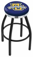 Marquette Golden Eagles Black Swivel Barstool with Chrome Accent Ring