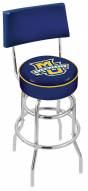 Marquette Golden Eagles Chrome Double Ring Swivel Barstool with Back