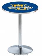 Marquette Golden Eagles Chrome Pub Table with Round Base