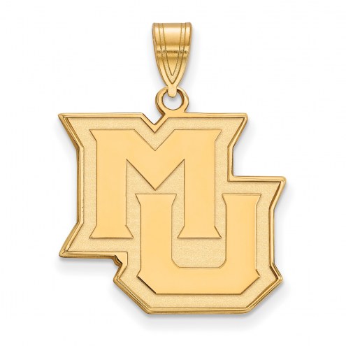 Marquette Golden Eagles College Sterling Silver Gold Plated Large Pendant