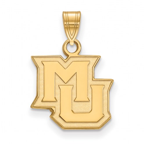Marquette Golden Eagles College Sterling Silver Gold Plated Small Pendant