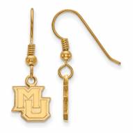Marquette Golden Eagles Sterling Silver Gold Plated Extra Small Dangle Earrings