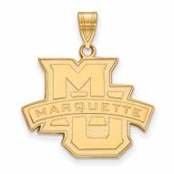Marquette Golden Eagles NCAA Sterling Silver Gold Plated Large Pendant