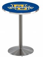 Marquette Golden Eagles Stainless Steel Bar Table with Round Base