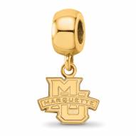 Marquette Golden Eagles Sterling Silver Gold Plated Extra Small Dangle Bead