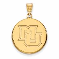 Marquette Golden Eagles Sterling Silver Gold Plated Large Disc Pendant