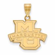 Marquette Golden Eagles Sterling Silver Gold Plated Medium Pendant