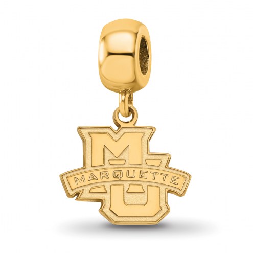 Marquette Golden Eagles Sterling Silver Gold Plated Small Dangle Bead