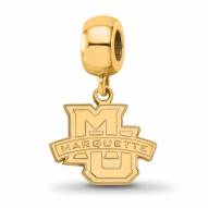 Marquette Golden Eagles Sterling Silver Gold Plated Small Dangle Bead