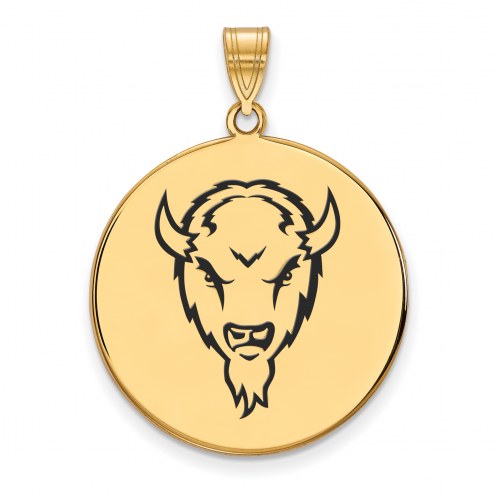 Marshall Thundering Herd Sterling Silver Gold Plated Extra Large Enameled Disc Pendant