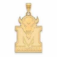 Marshall Thundering Herd NCAA Sterling Silver Gold Plated Extra Large Pendant