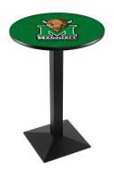Marshall Thundering Herd Black Wrinkle Pub Table with Square Base