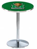 Marshall Thundering Herd Chrome Pub Table with Round Base