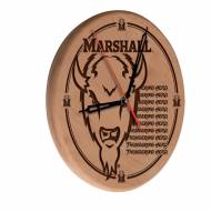 Marshall Thundering Herd Laser Engraved Wood Clock