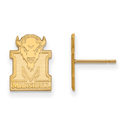 Marshall Thundering Herd NCAA Sterling Silver Gold Plated Small Post Earrings