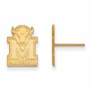 Marshall Thundering Herd NCAA Sterling Silver Gold Plated Small Post Earrings