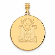 Marshall Thundering Herd Sterling Silver Gold Plated Extra Large Disc Pendant