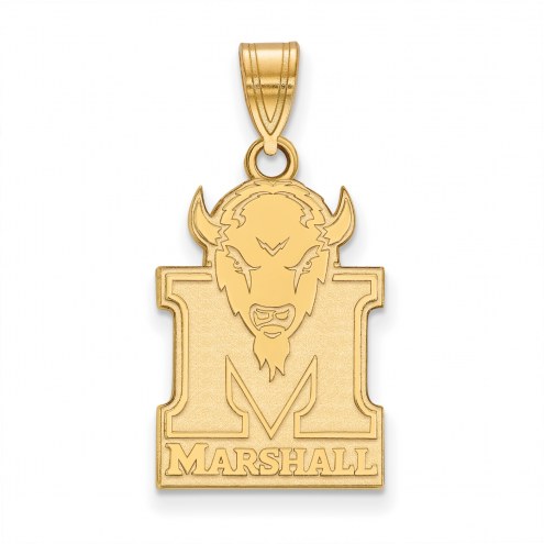 Marshall Thundering Herd NCAA Sterling Silver Gold Plated Large Pendant
